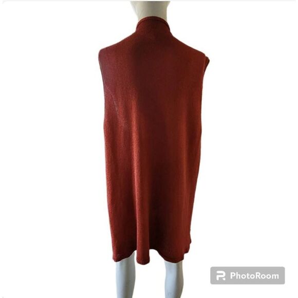 Moth anthropologie womens Sz M orange gold sleeveless cardigan - Picture 4 of 8